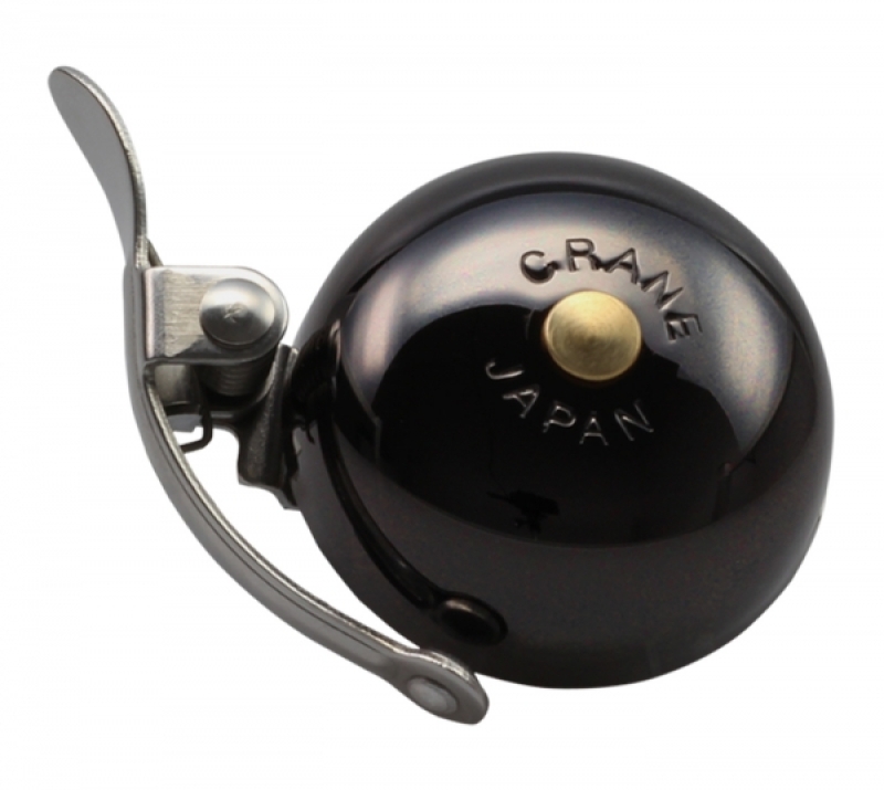 Crane Bell - Suzu Mini Bell - with Steel Band Mount - Neo Black